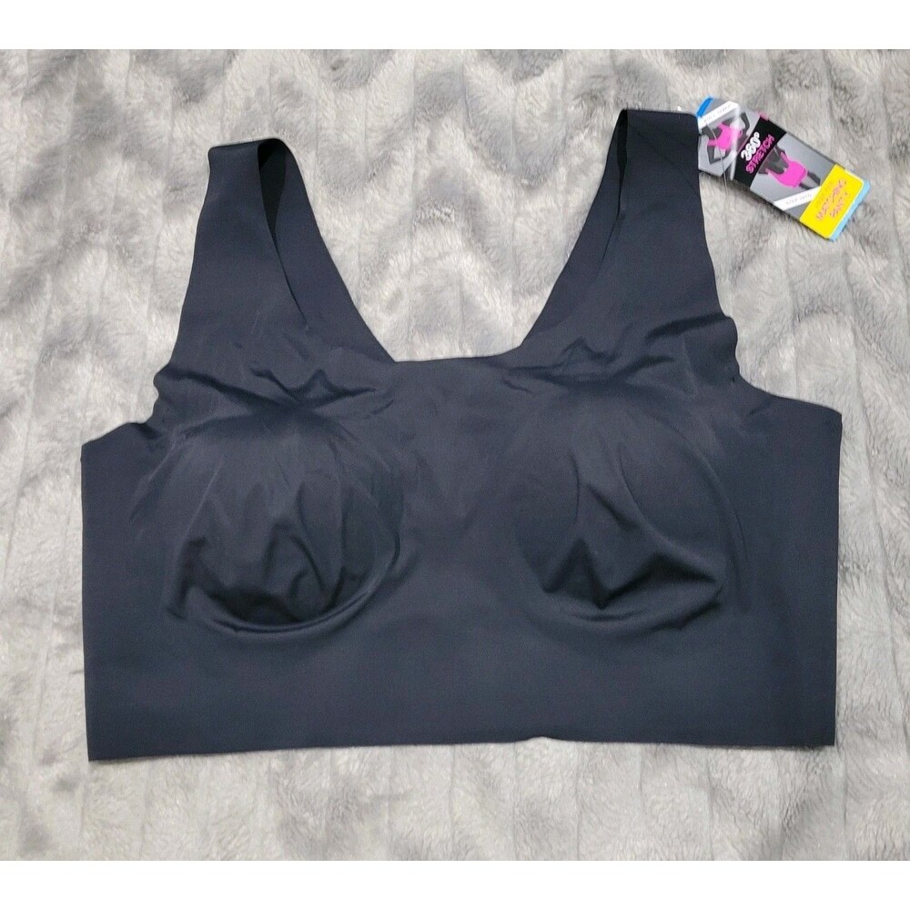 Bali X Large Black Pull Over Cool Comfort Stretch Padded Wire Free Bra NWT